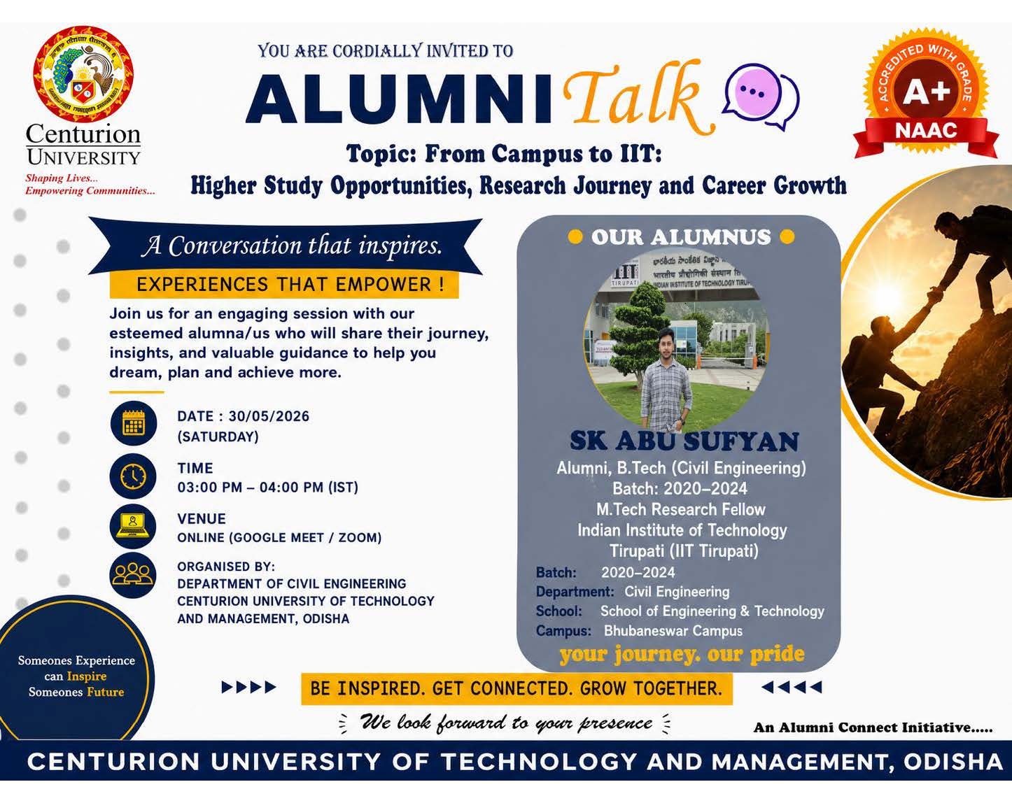 Invitation to Attend the Alumni Talk Session by Mr. SK Abu Sufyan